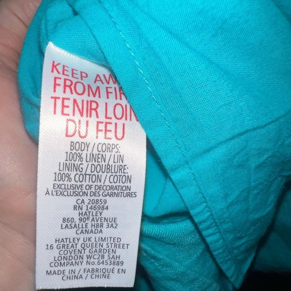 {NWT Hatley Linen Embroidered Portia Sheath Dress in Ceramic Blue Size M} - Picture 12 of 12